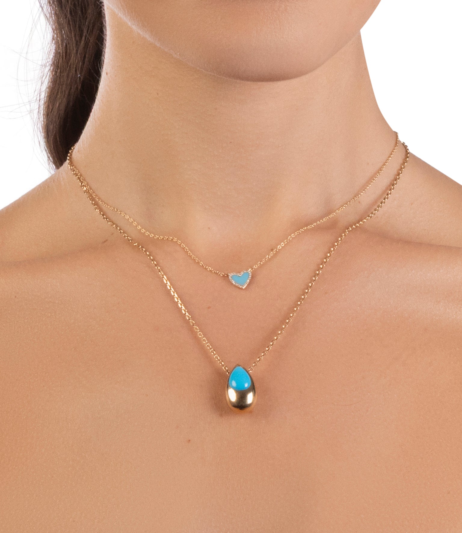 Disco Teardrop Turquoise Necklace