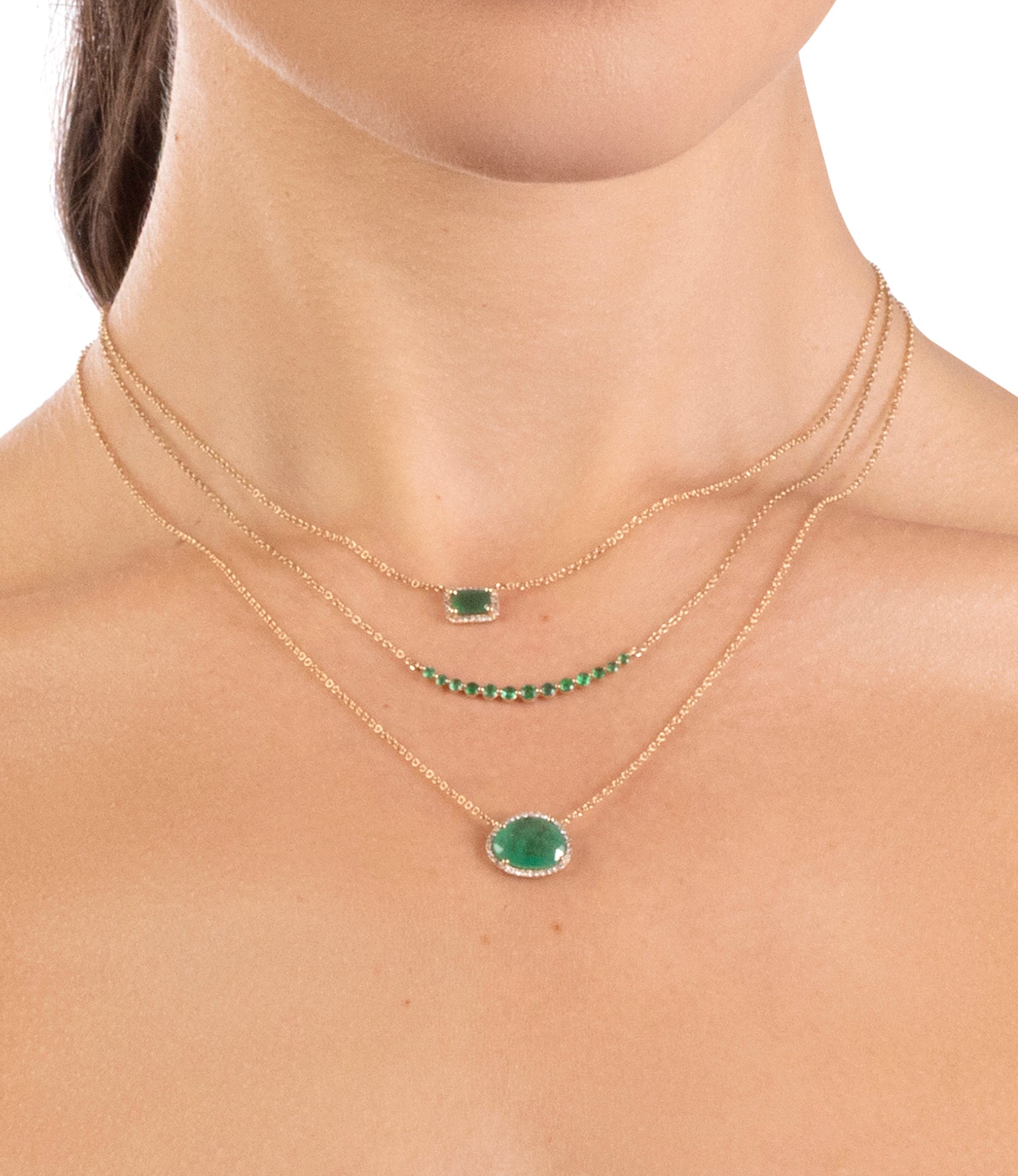 Emerald Crescent Necklace