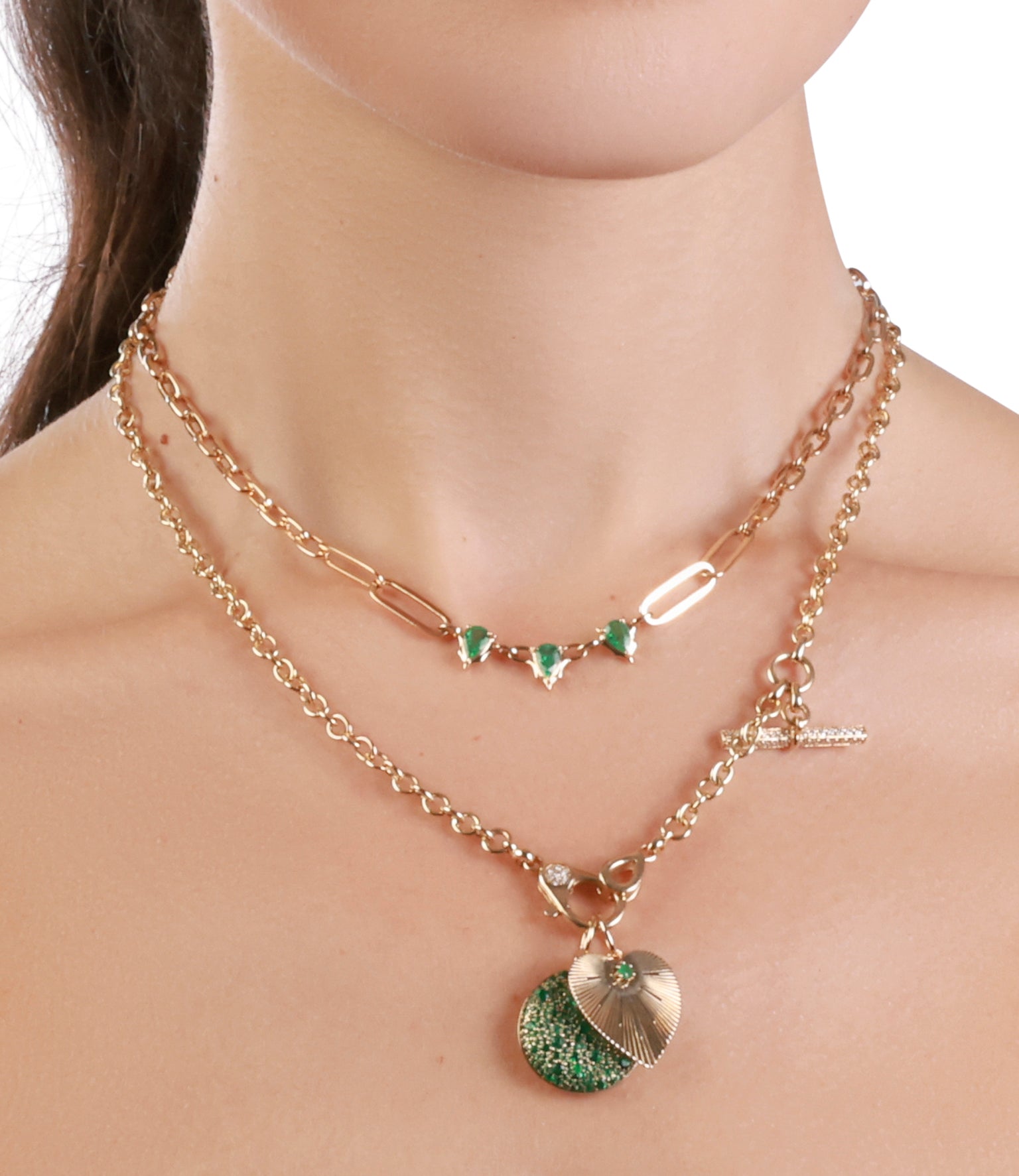 Pear Cut Emerald Necklace