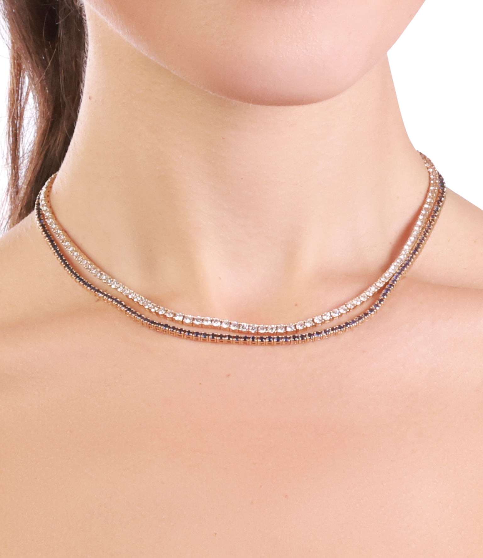 Blue Sapphire Tennis Necklace