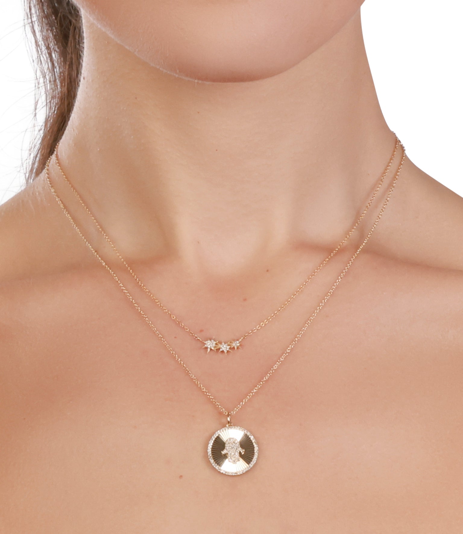 Triple Starburst Diamond Necklace