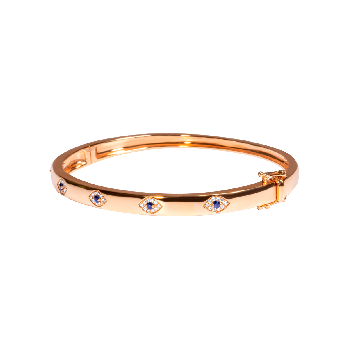 Rose Gold Evil Eye Bangle