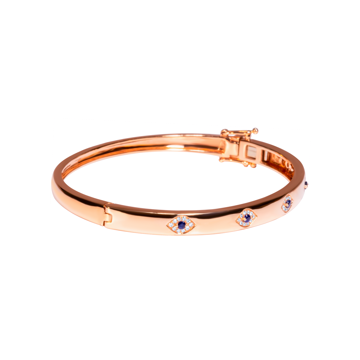 Rose Gold Evil Eye Bangle