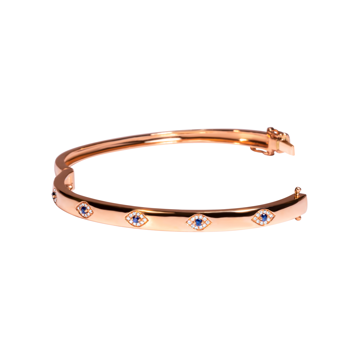 Rose Gold Evil Eye Bangle