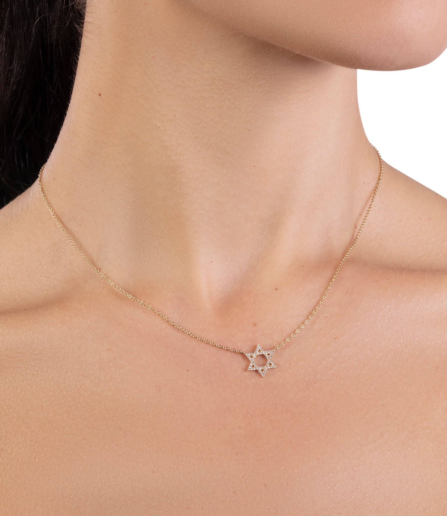 Diamond Star of David Necklace