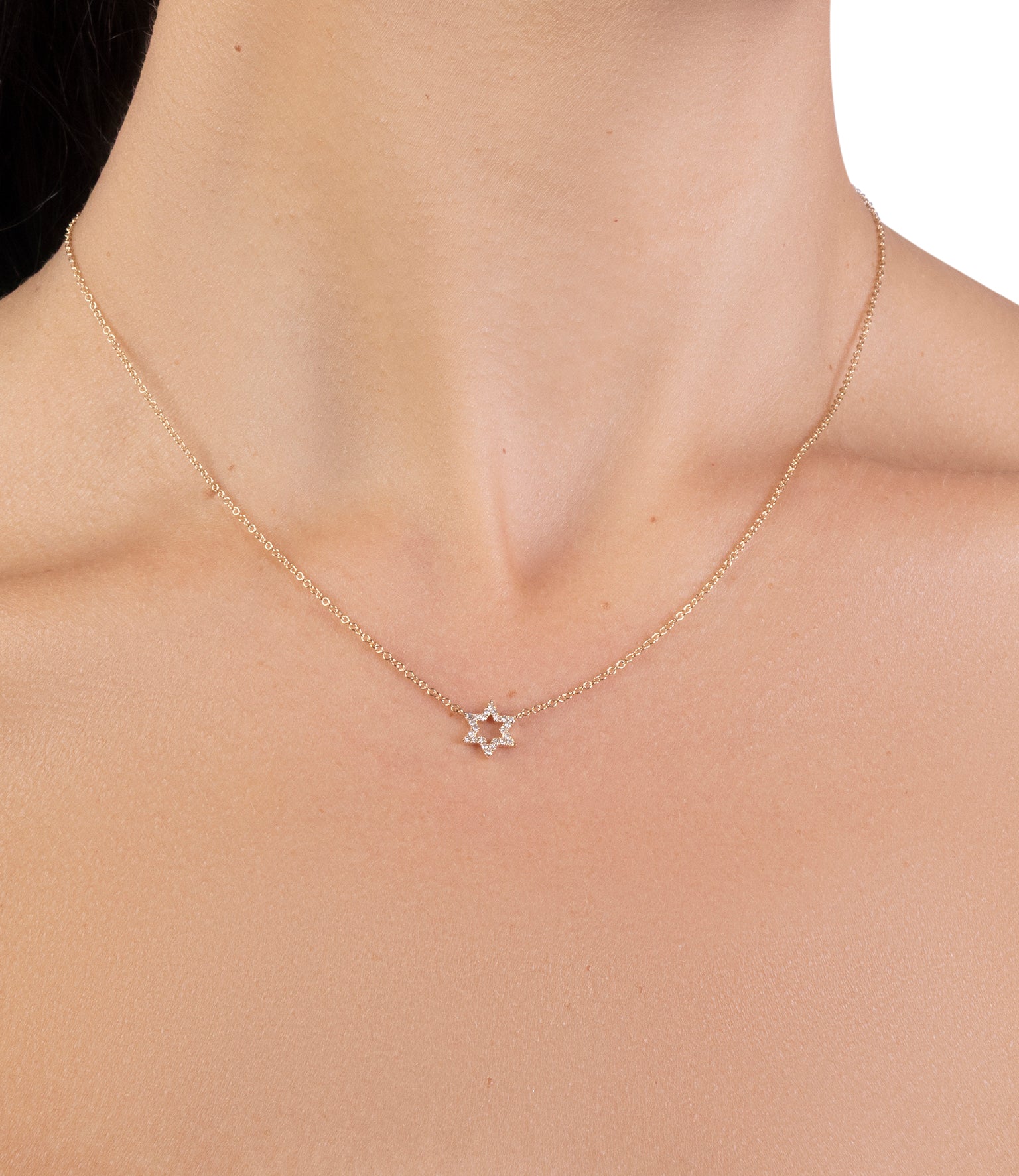 Diamond Star of David Necklace