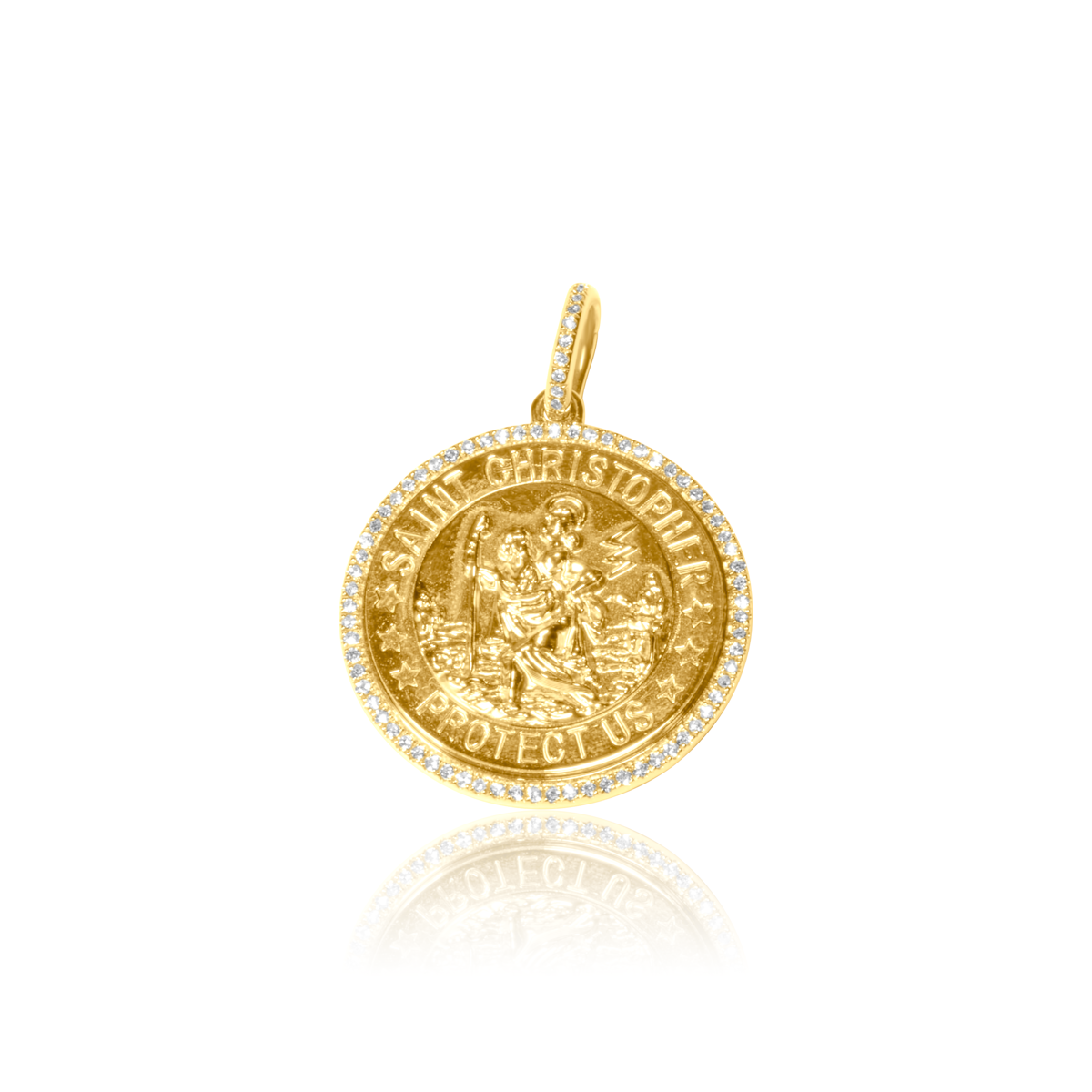 Saint Christopher Diamond Medallion Charm