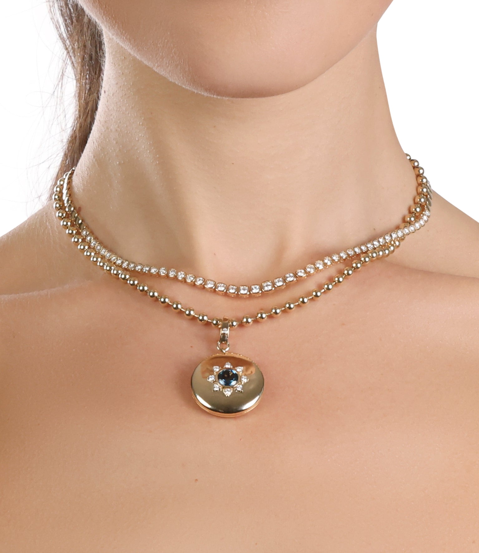 Sapphire Sunburst Locket