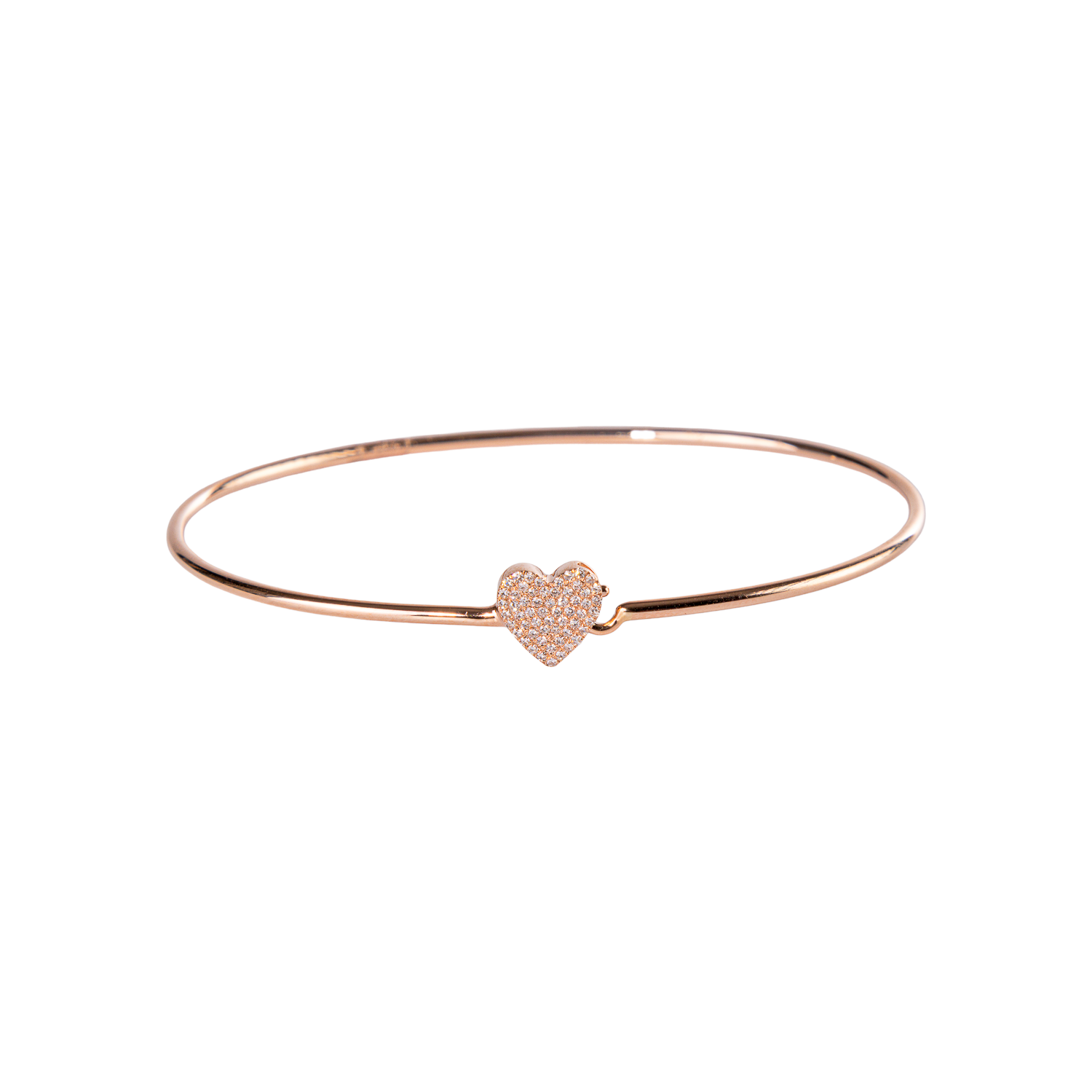 Diamond Heart Skinny Bangle