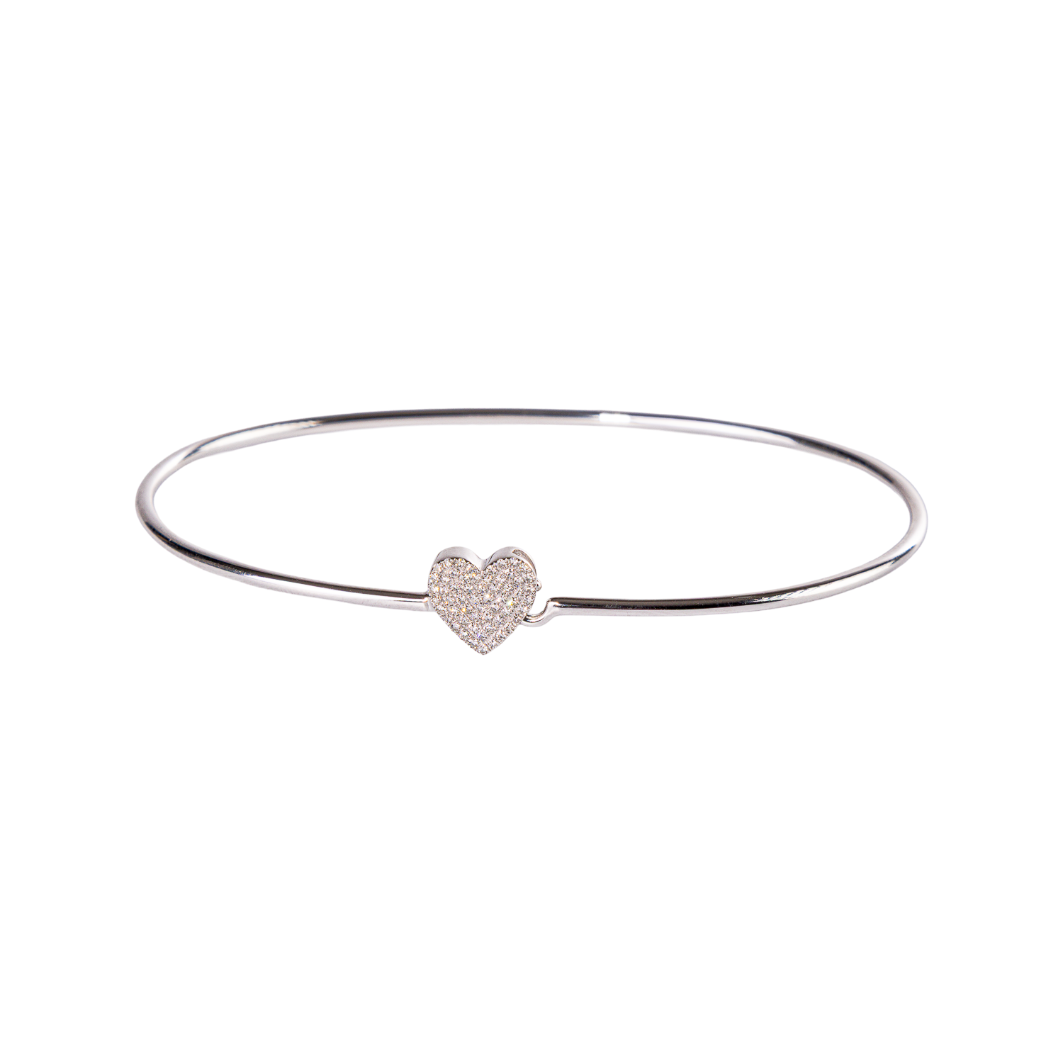 Diamond Heart Skinny Bangle