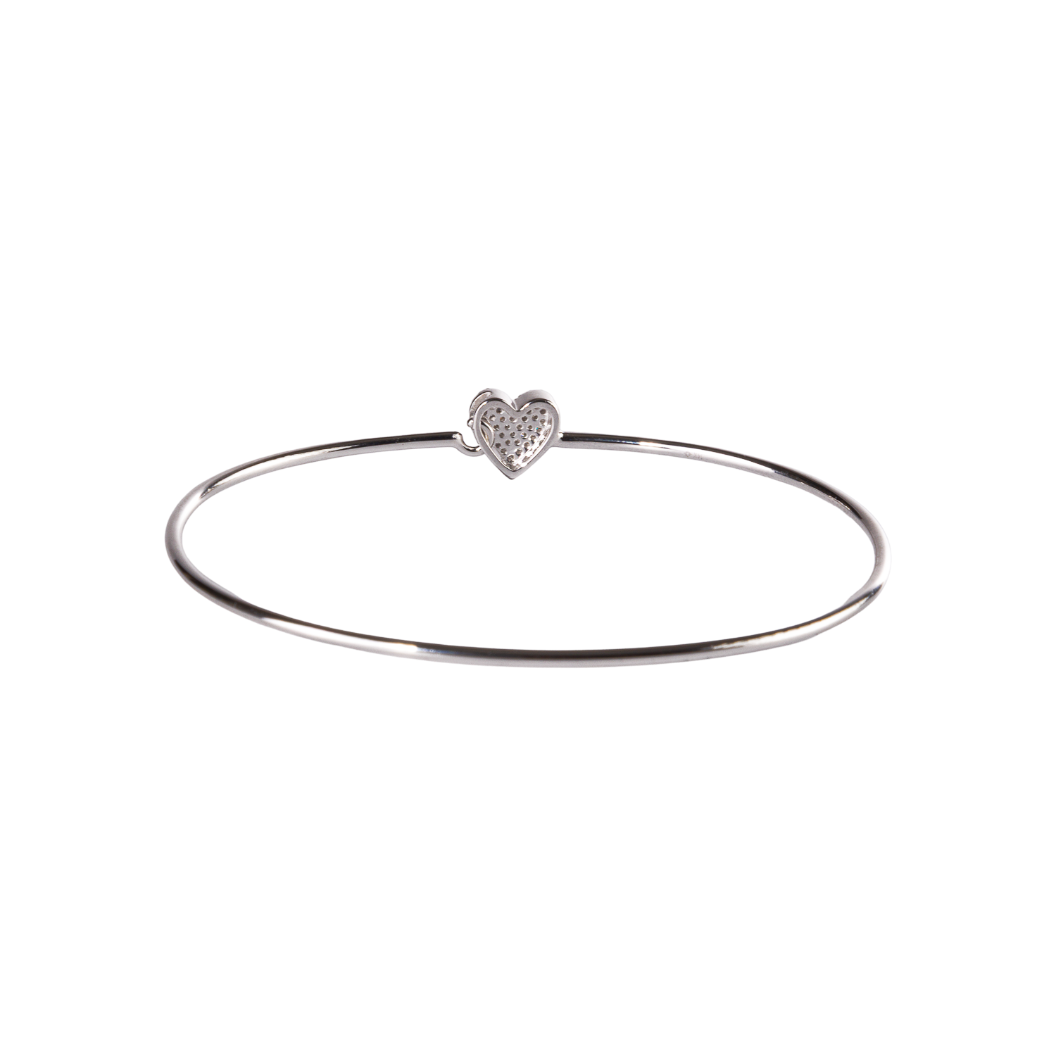 Diamond Heart Skinny Bangle