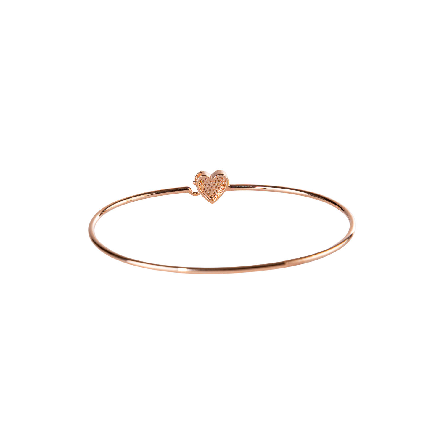 Diamond Heart Skinny Bangle
