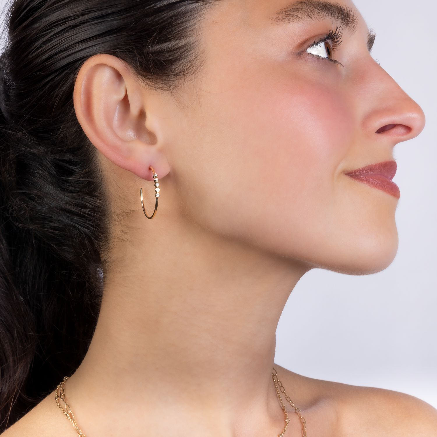 5 Diamond Bezel Hoops