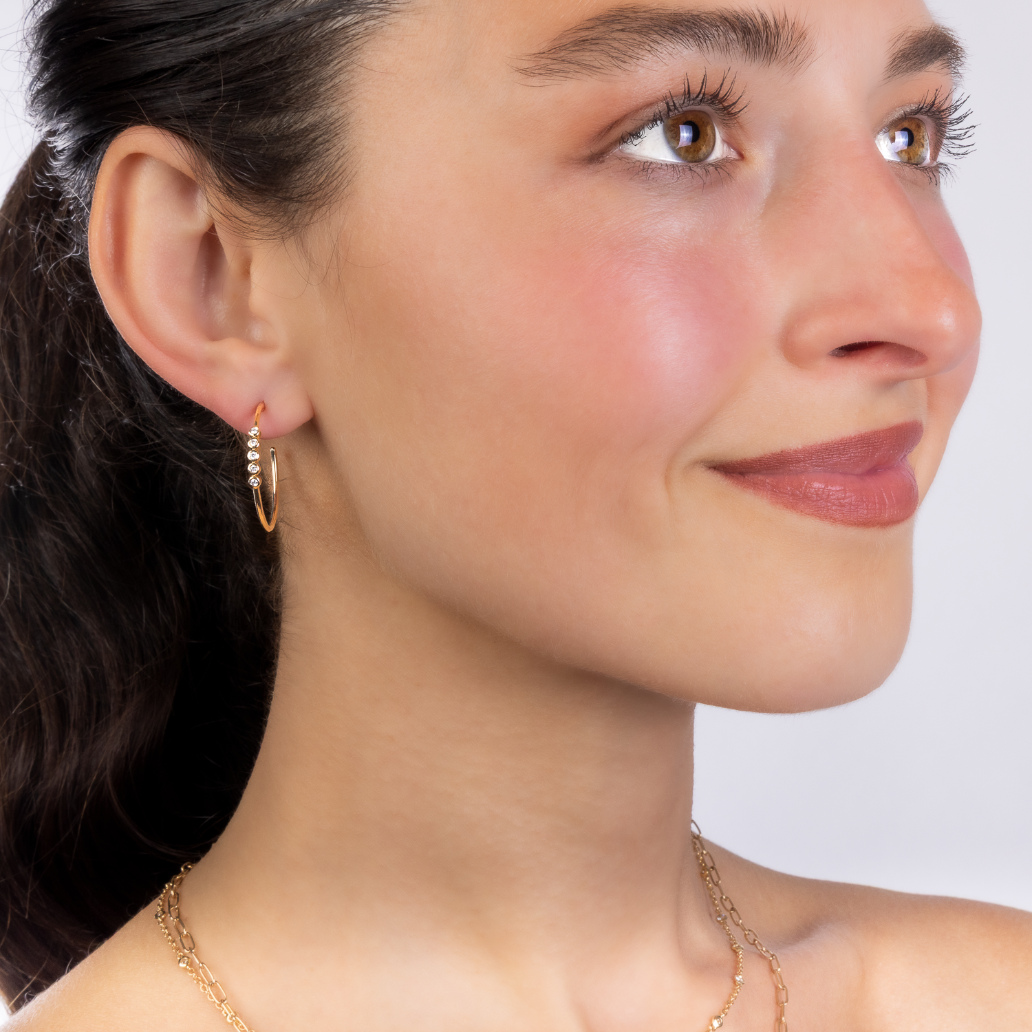 5 Diamond Bezel Hoops