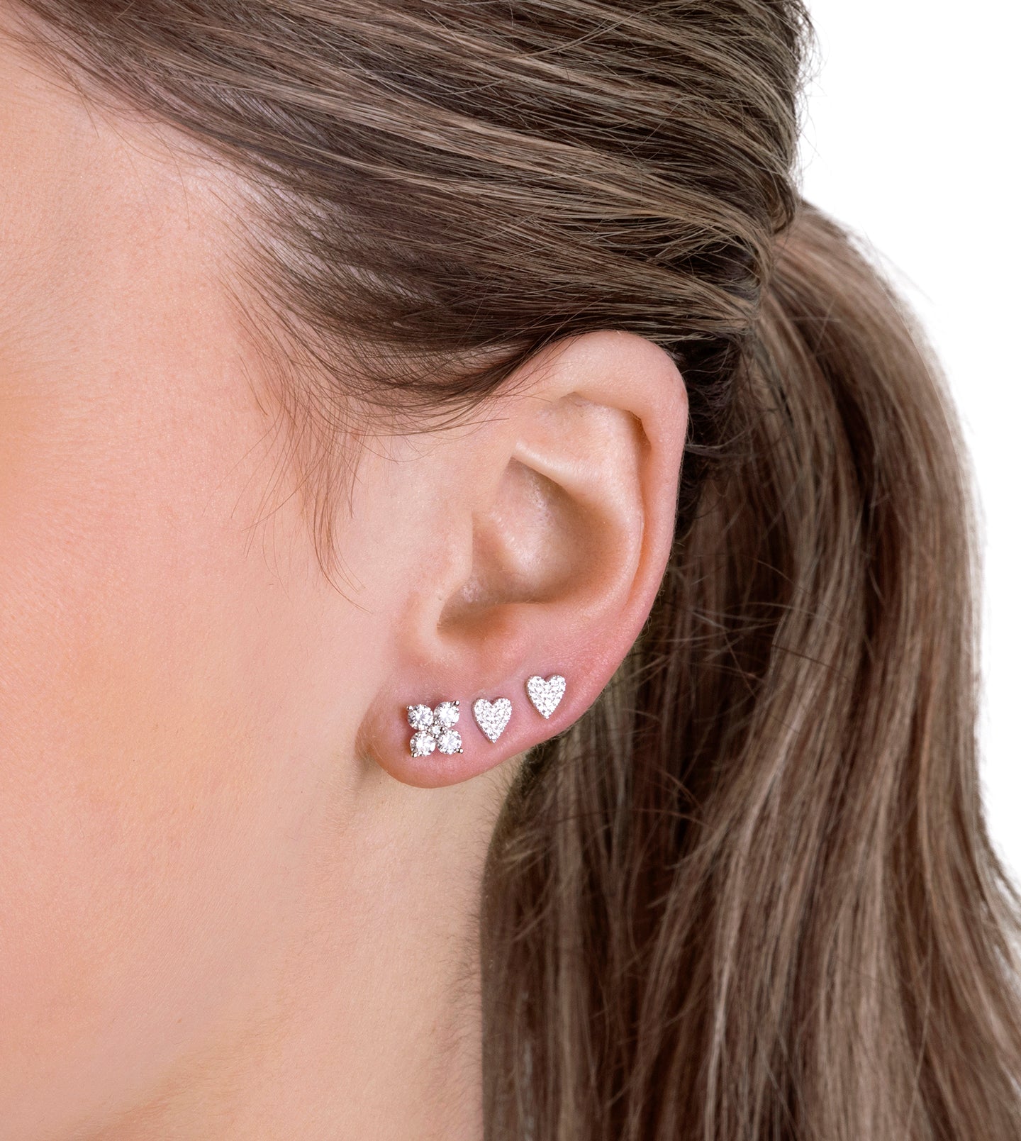 Diamond heart Stud Earrings