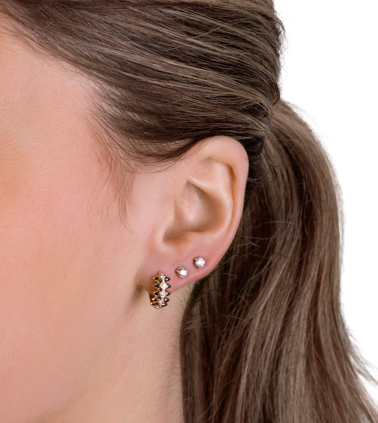 Spike Diamond Huggies