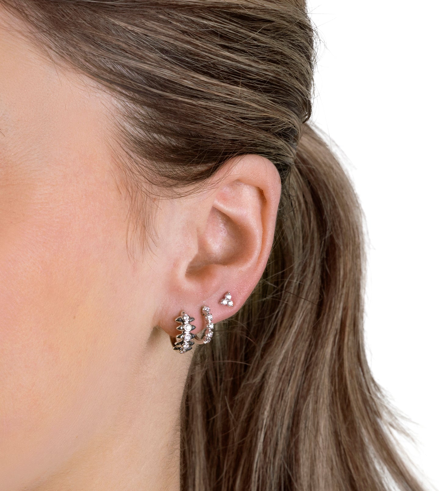 Spike Diamond Huggies