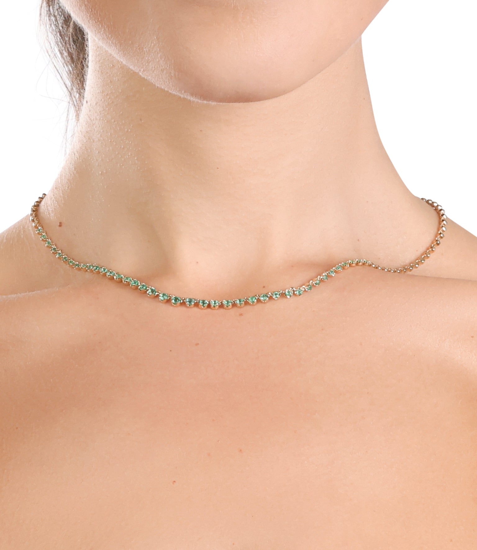 Soft Emerald Tennis Necklace