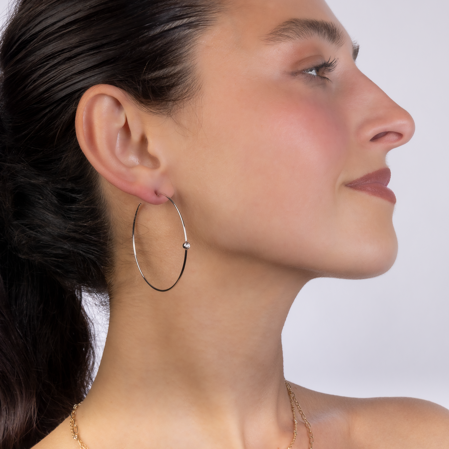 Solitaire Diamond Hoops