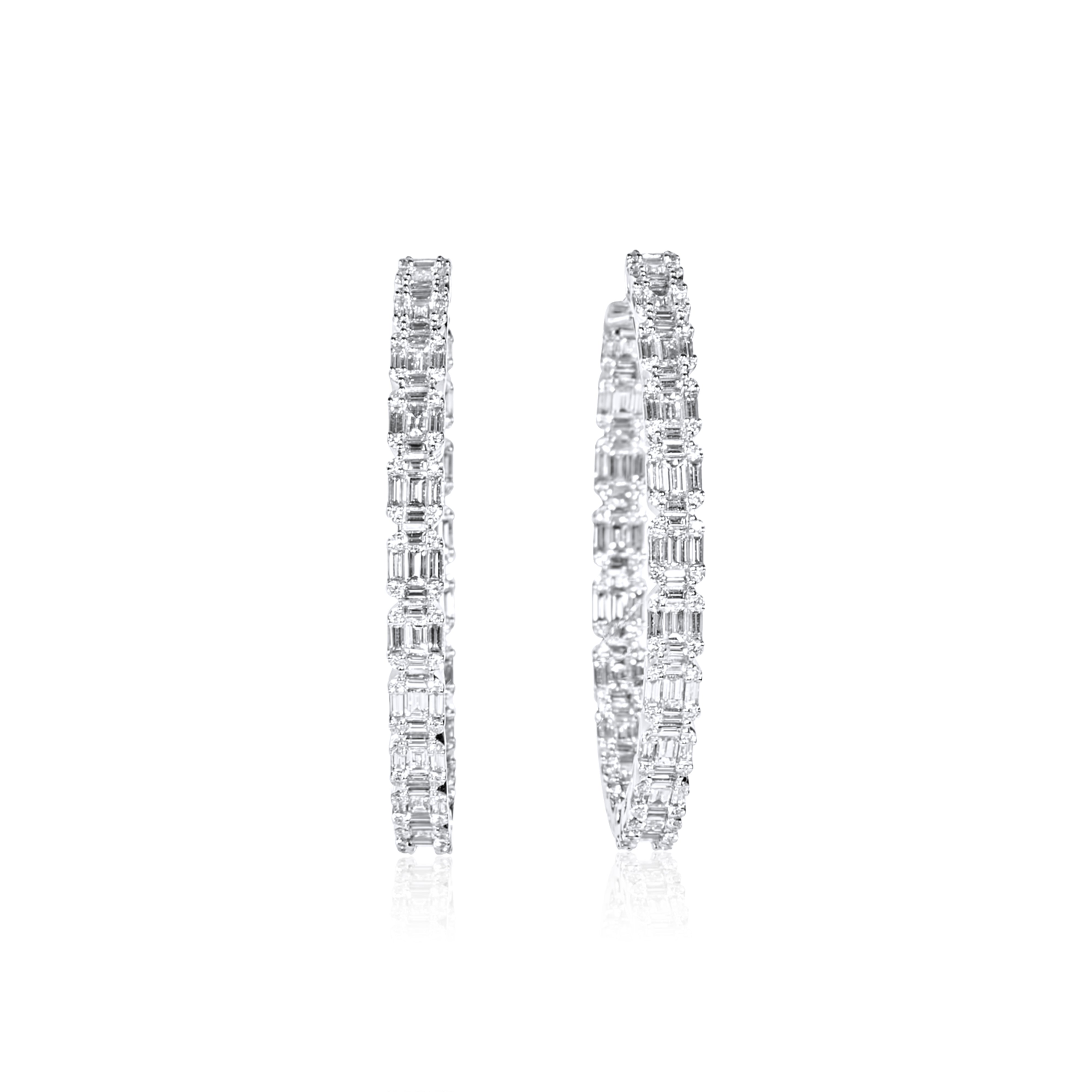 Spectacular Inside Out Diamond Hoops