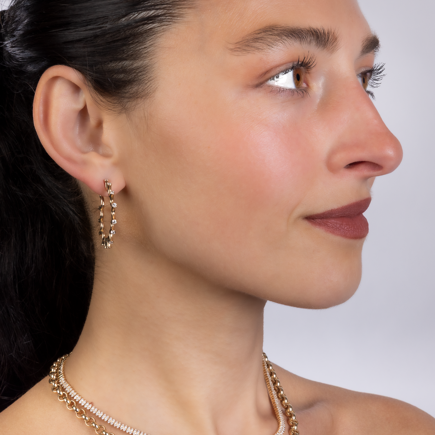 Spike Diamond Chic Hoops