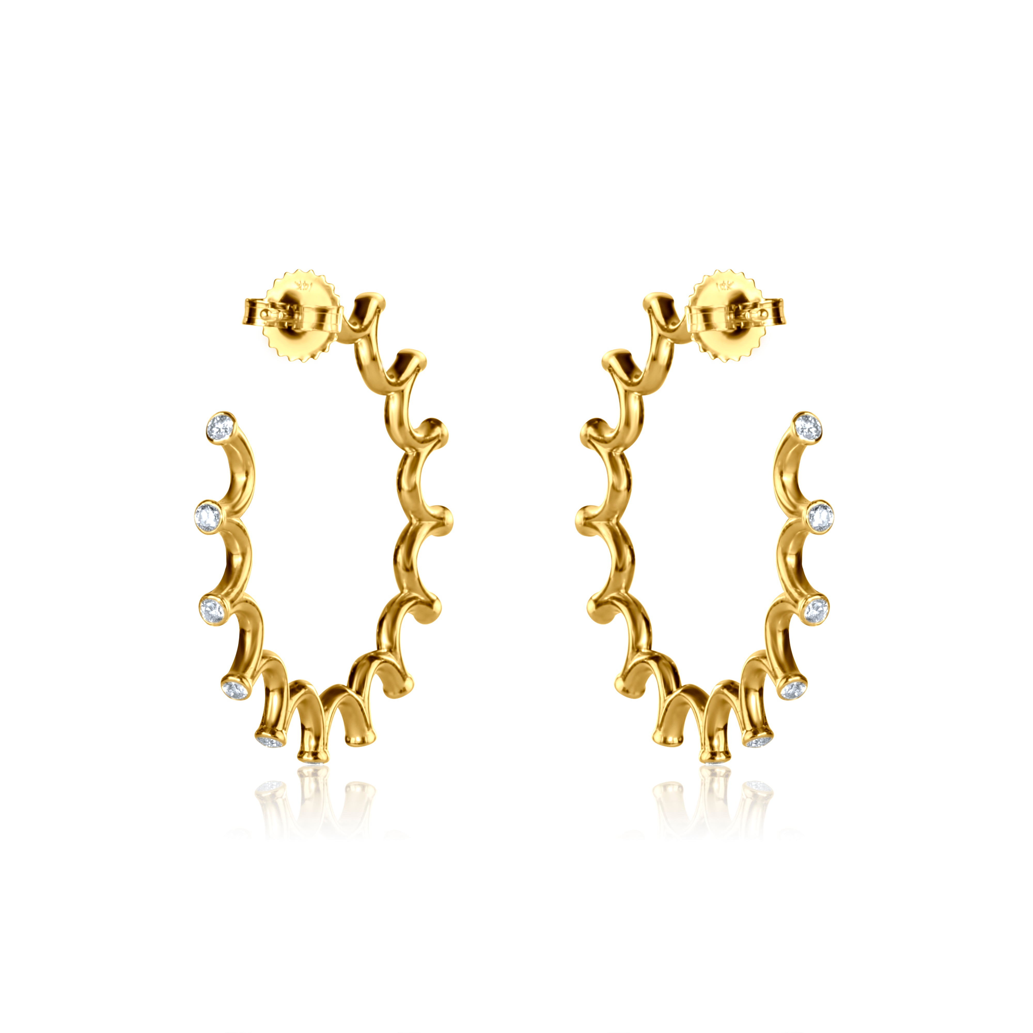 Spike Diamond Chic Hoops