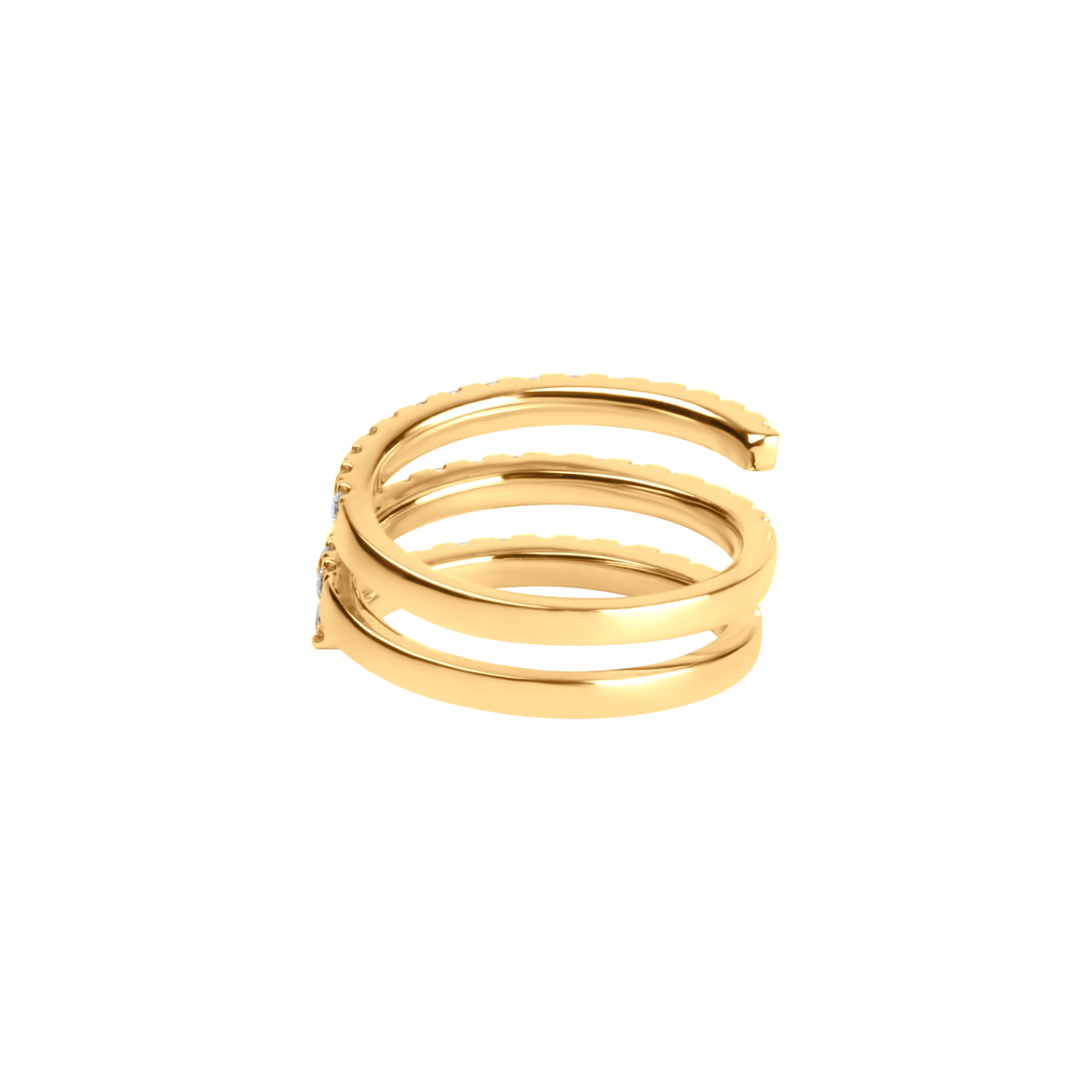 Diamond Three Coil Ring