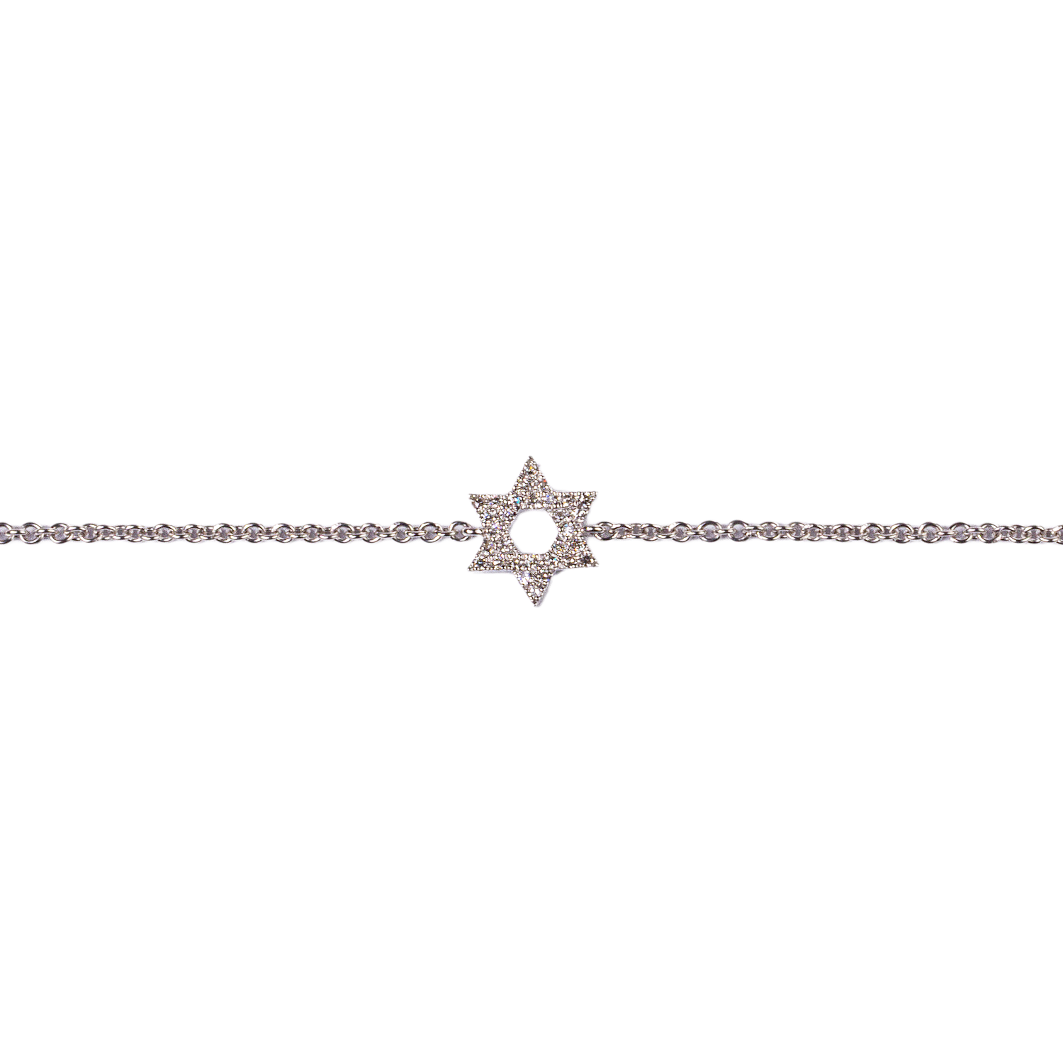 Delicate Diamond Star of David Bracelet