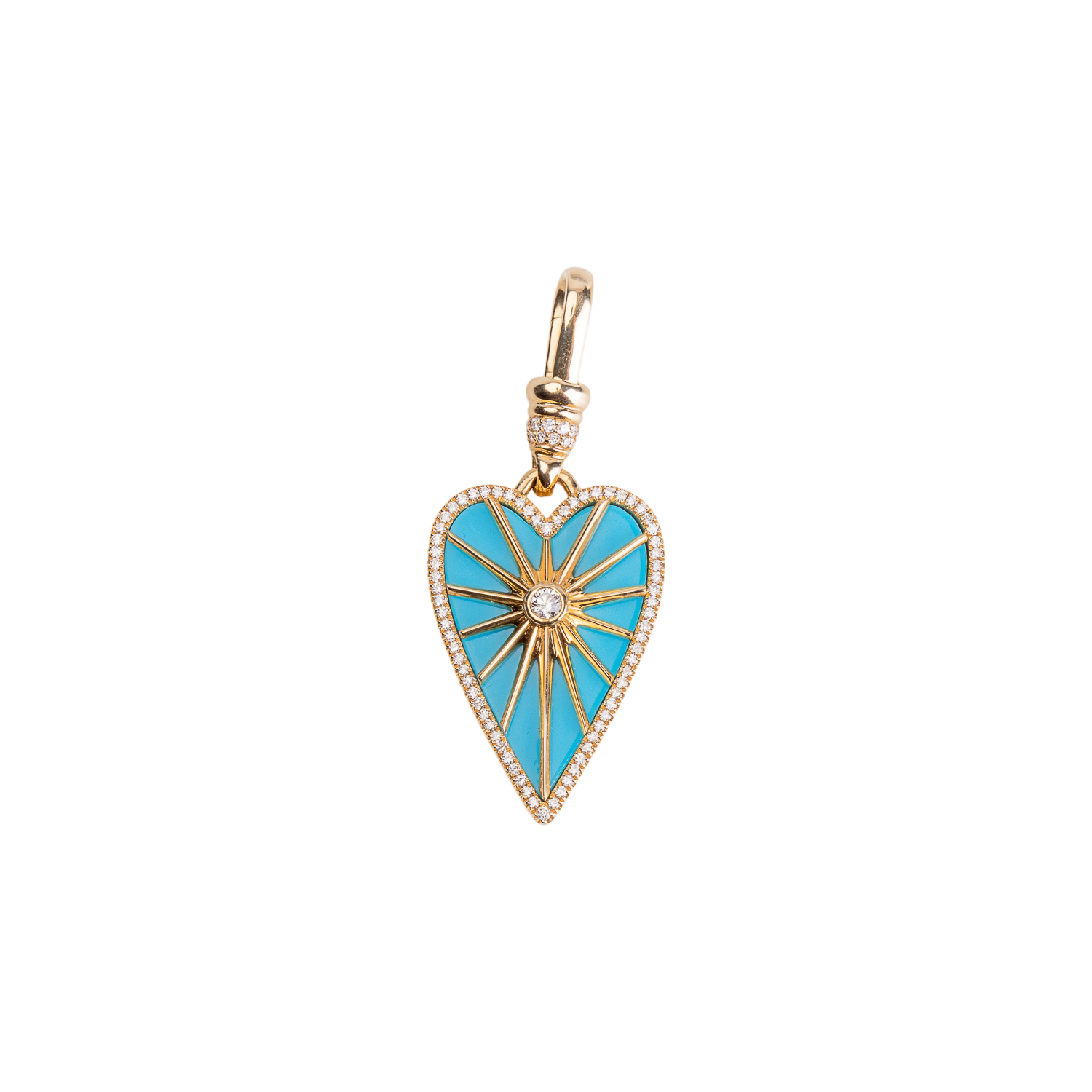 Elongated Starburst Heart Pendant