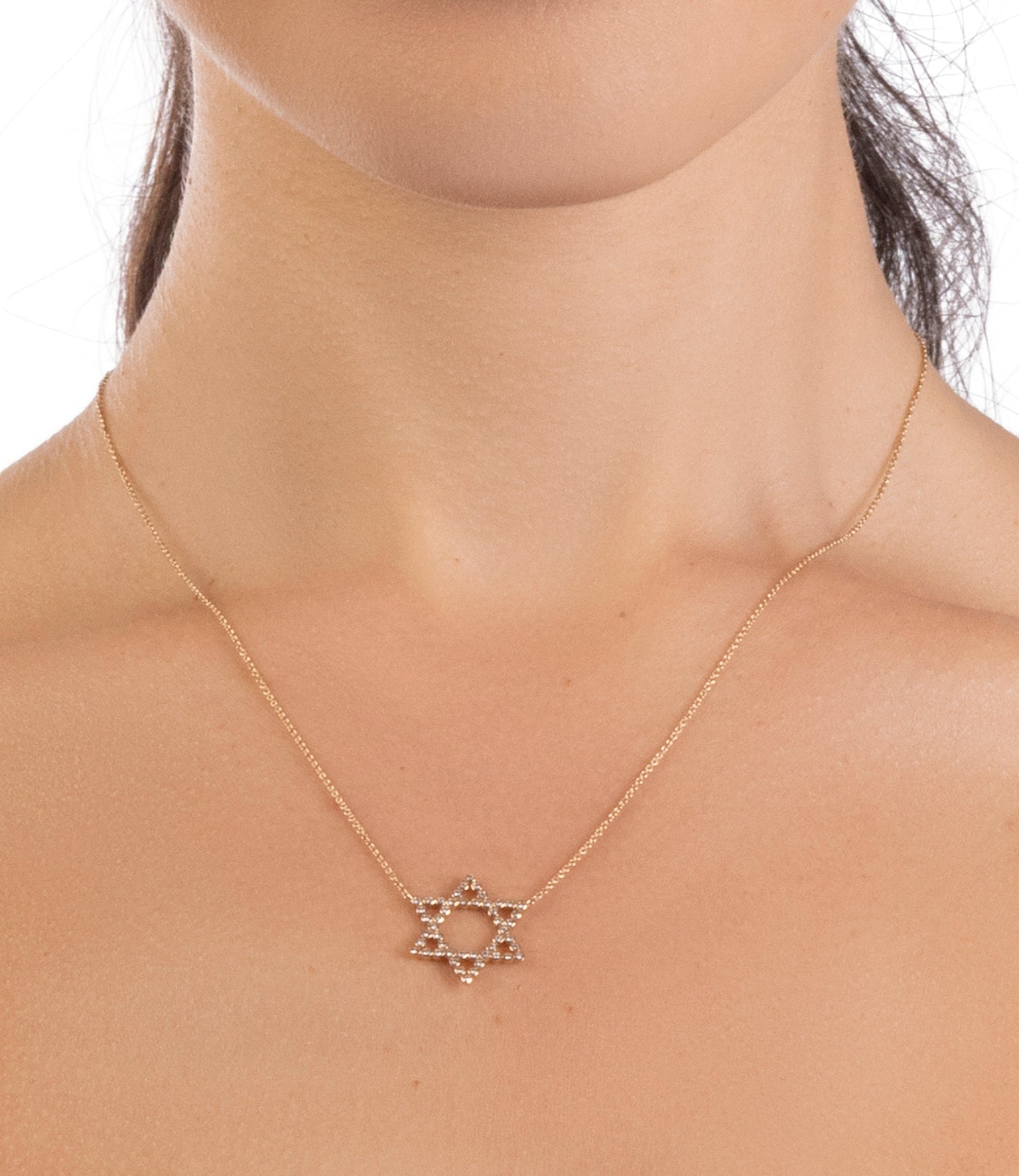Diamond Bezel Star of David Necklace