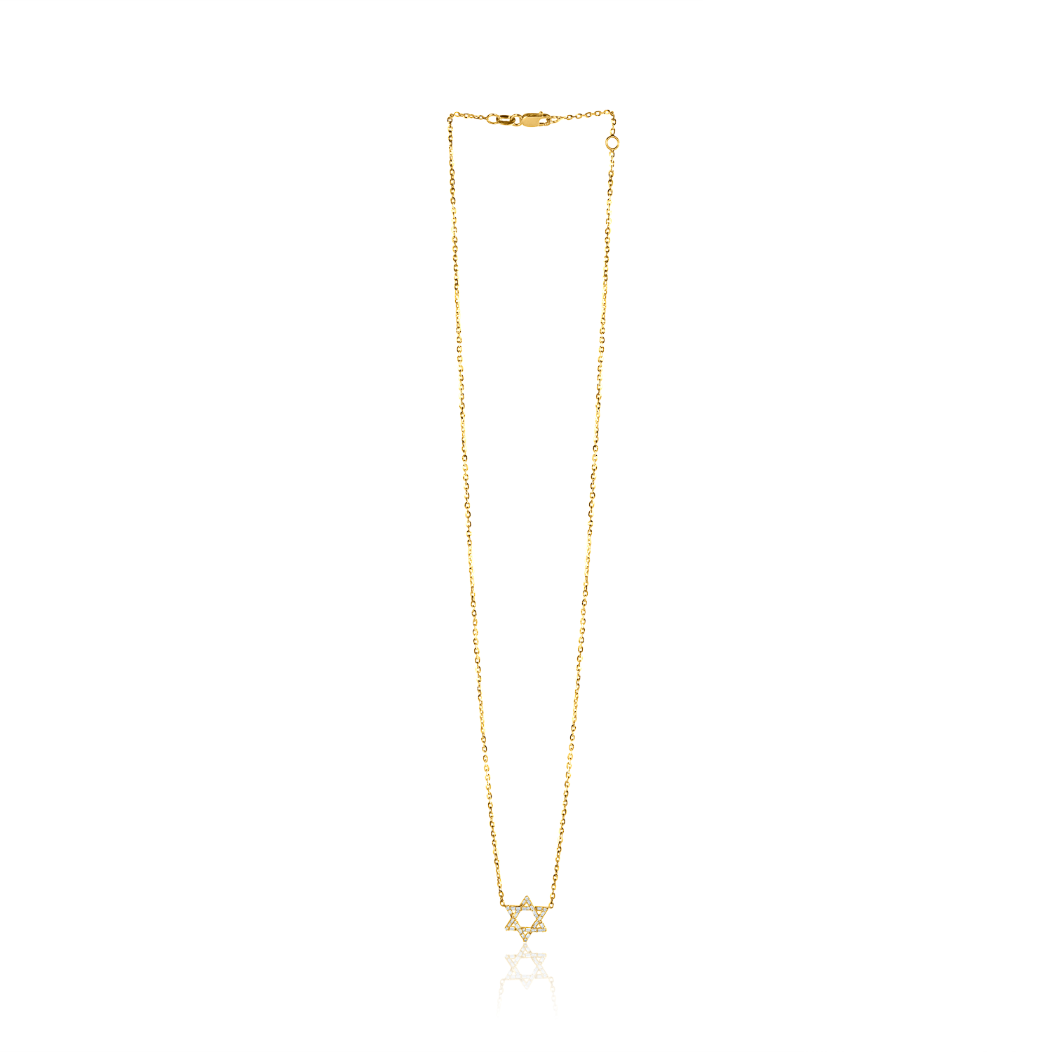 Diamond Baguette Star of David Necklace