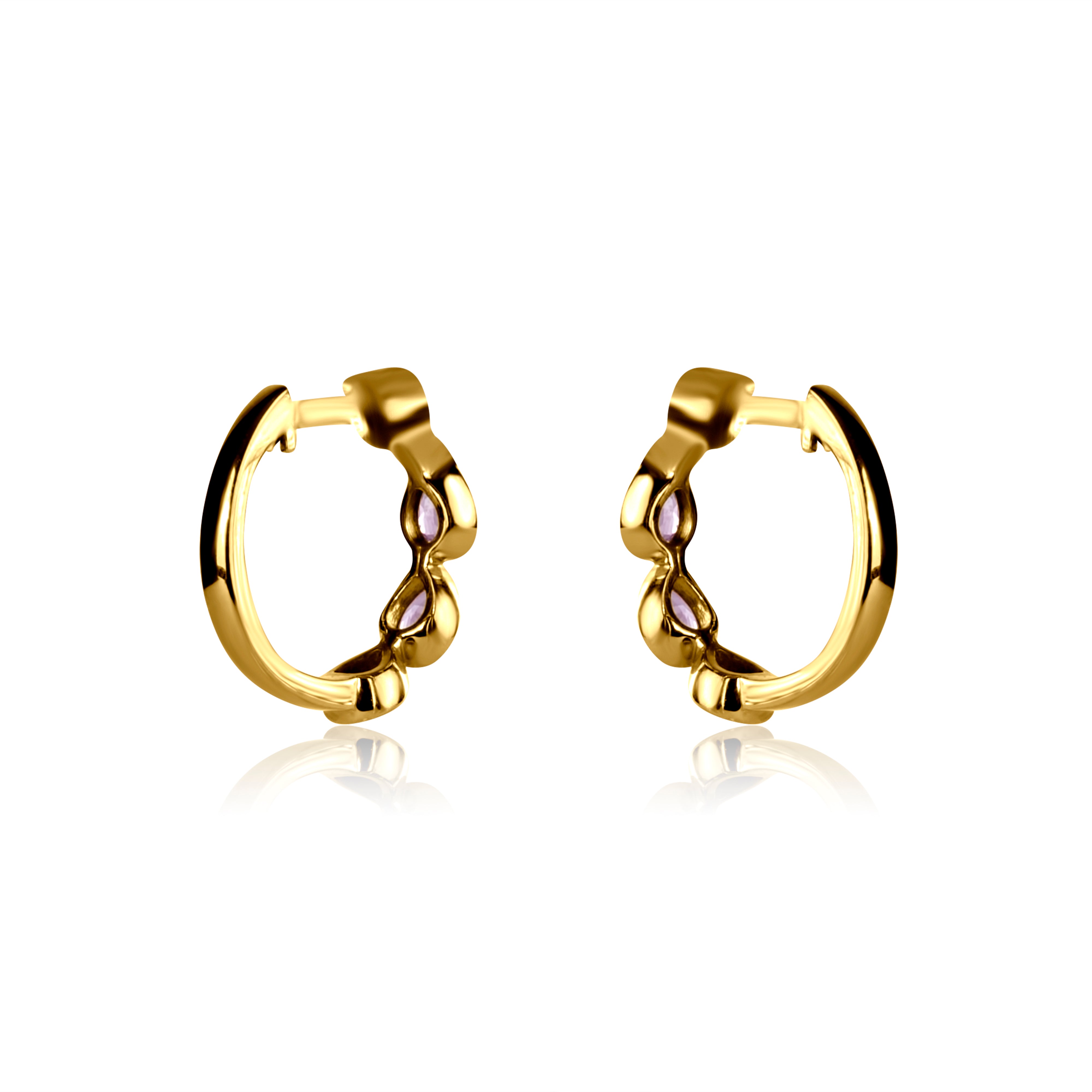 Teardrop Bezel Gemstone Earrings