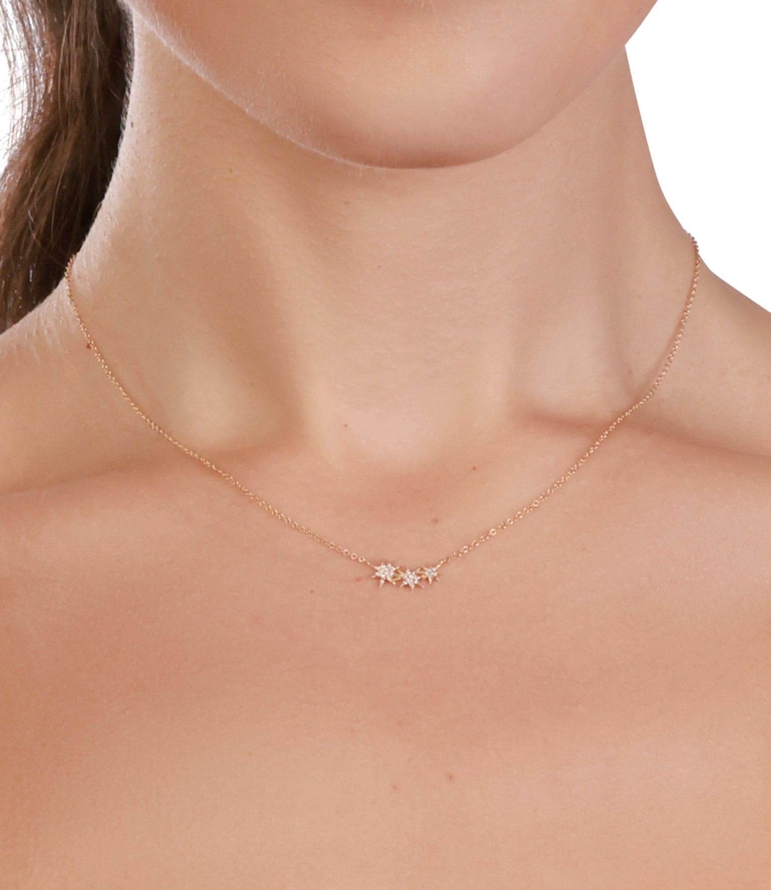 Triple Starburst Diamond Necklace