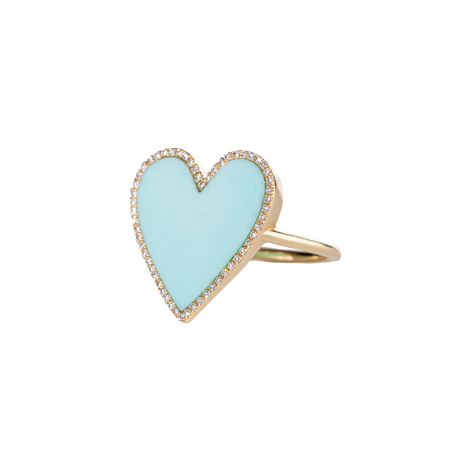 Gemstone Diamond Heart Ring