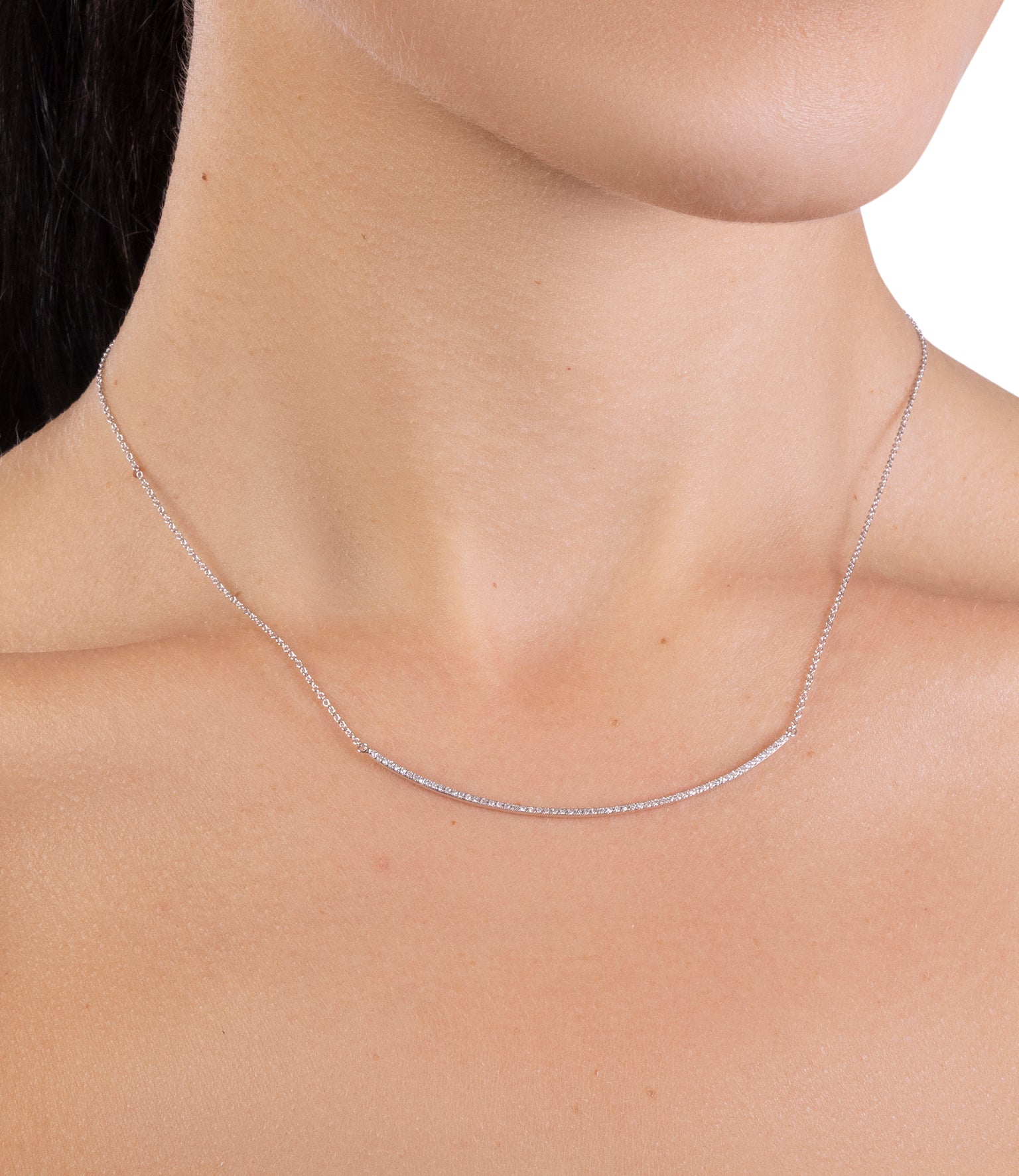 Crescent Diamond Necklace