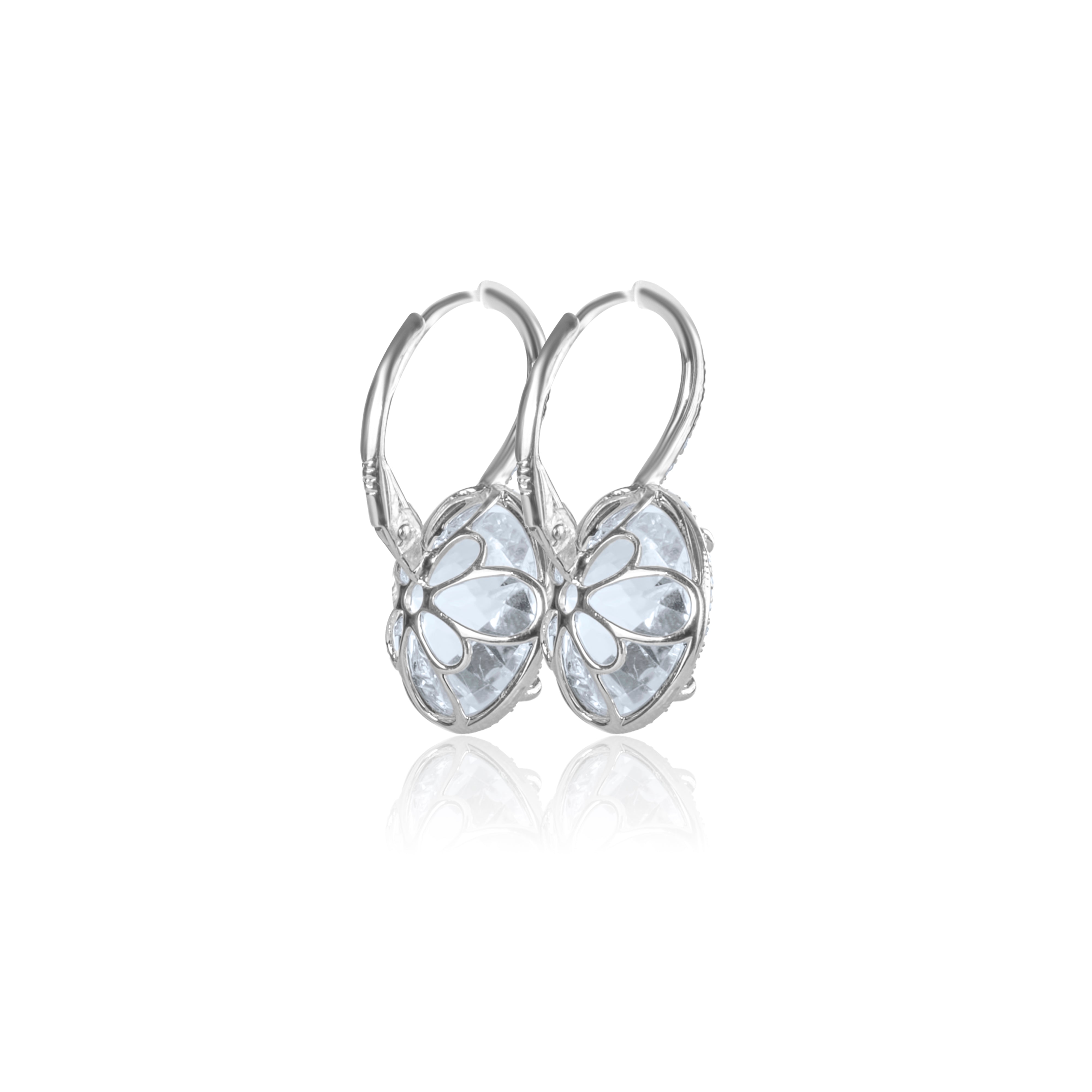 White Topaz Diamond Surround Drops