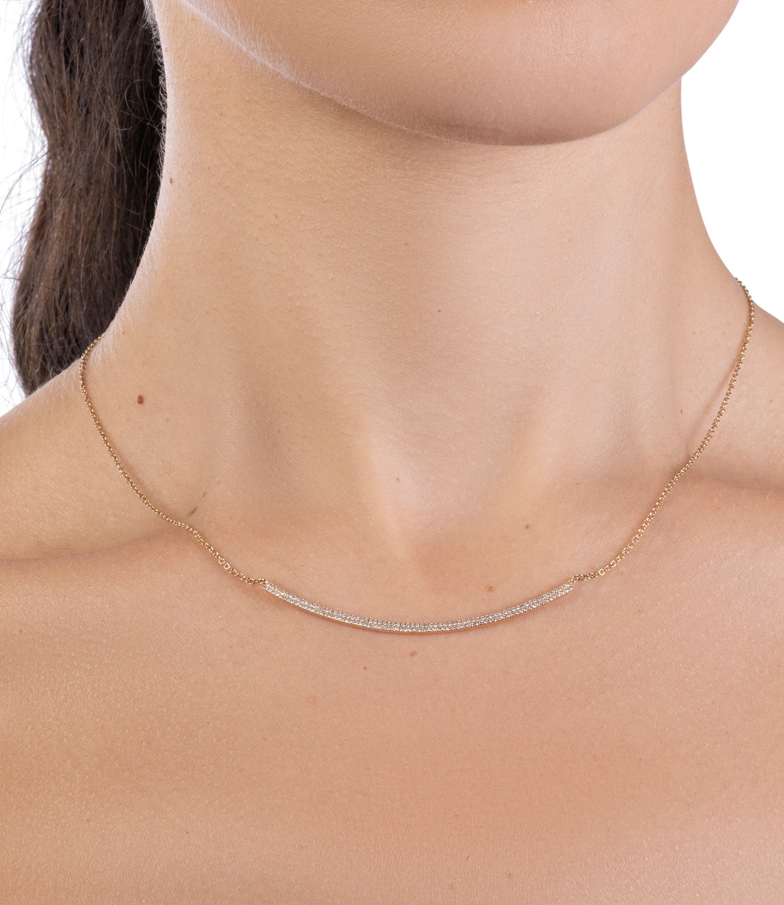 Double Crescent Diamond Necklace